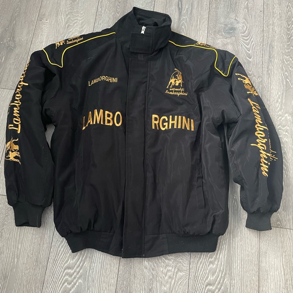 Lamborghini Men's Black and Gold Jacket